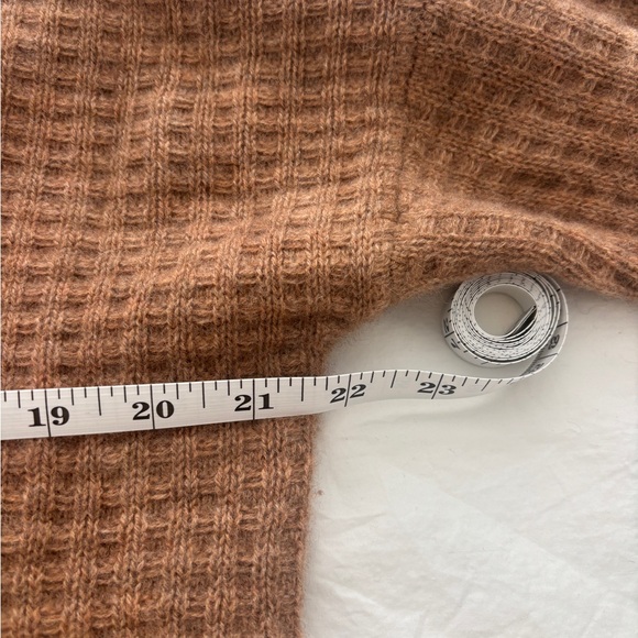 Rachel Zoe Waffle Knit 2-ply Cashmere Sweater Medium Brown - Picture 4 of 7